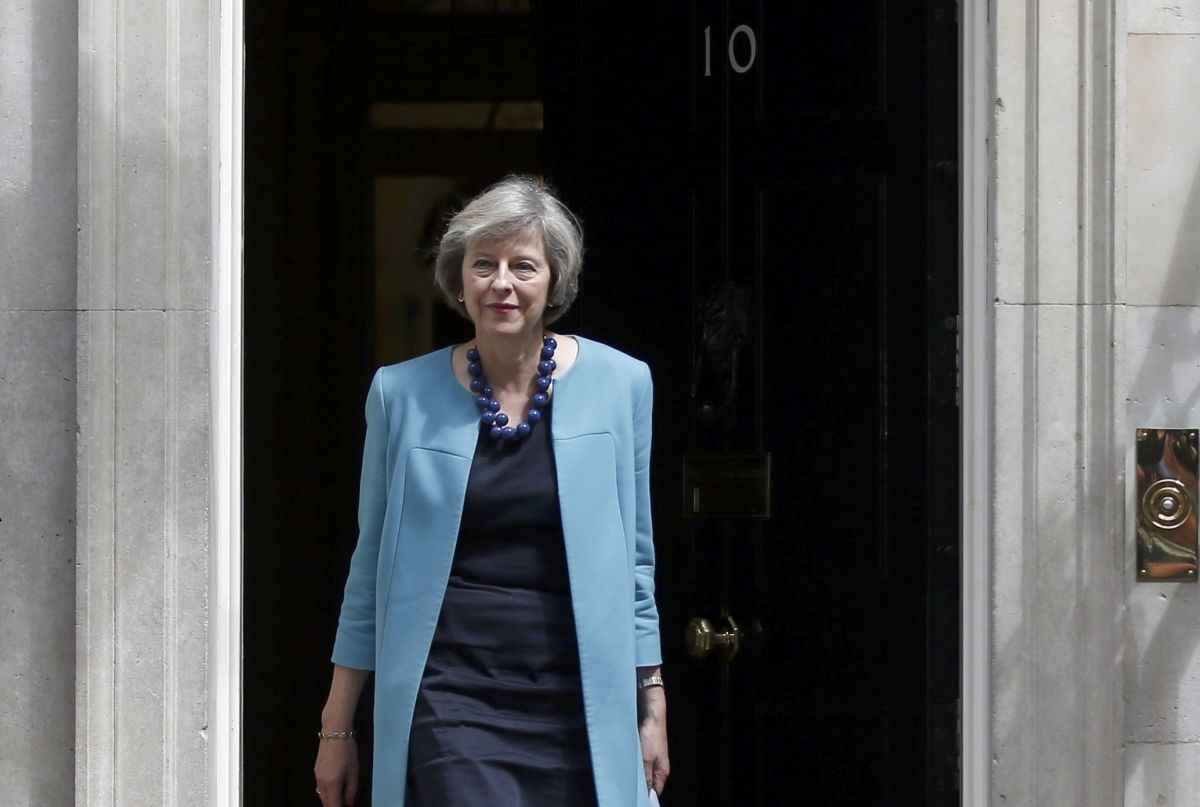 Britain's Home Secretary, Theresa May, leaves after a cabinet meeting in Downing Street in central London